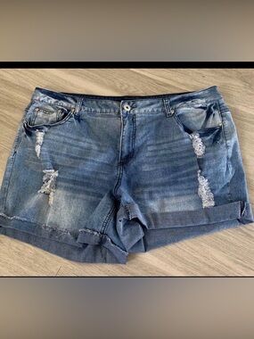 Ashley Stewart Distressed Jean Shorts~20